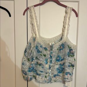 Loveshackfancy Sleeveless Sully Top in Blueberry Cloud sz XXL